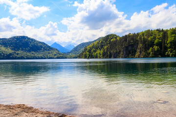 View of the Alpsee in Bavarian Alps, Germany