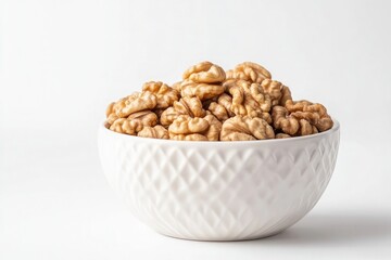 walnuts in stylised sharp zigzag edges white bowl