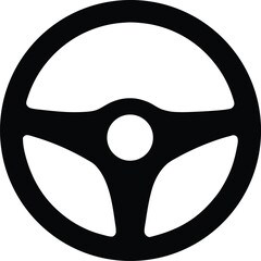 Steering wheel   black silhouette vector illustration