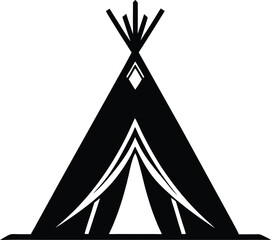 teepee tent black silhouette vector illustration © Silhouette Store12
