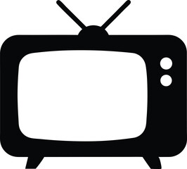 television silhouette vector, retro old tv icon 