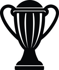 winner cup,cricket winner cup  black silhouette vector