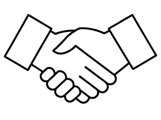 Handshake line art  icon,Handshake outline vector