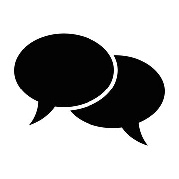 recommend clip art: Two speech bubbles silhouette isolated on white background