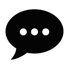 Fototapeta premium Speech bubble silhouette icon isolated on white background