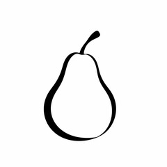 Pear outline Black lines form a simple empty shape with a short stem on a white background