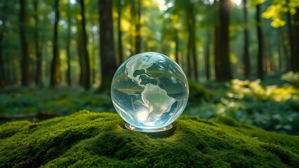 Crystal Globe in Forest – Nature Preservation Theme