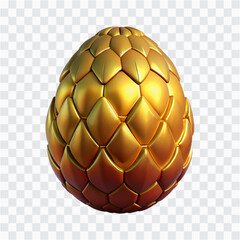 Dragon Egg with Golden Shell PNG | Fantasy Hatchling, Magical Treasure, Mythical Creature Egg