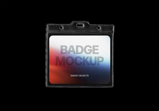 Plastic Sleeve Badge Scanned Version Mockup