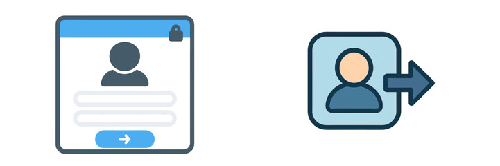 Login screen and user icon display for online account access and security verification in digital services