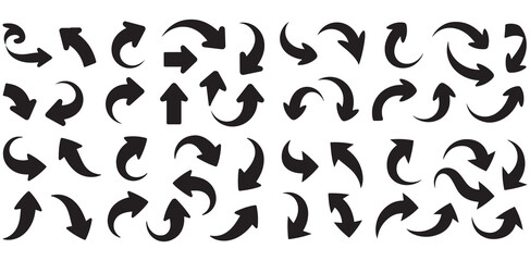 Hand-Drawn Arrows in Various Directions, seamless pattern of various hand-drawn arrows in different directions, Set of Hand-Drawn Arrows, arrows, hand drawn, vector, graphic design, illustration, patt