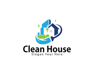 clean house logo creative design concept city icon