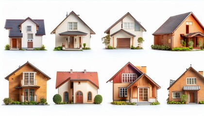 Eight architectural house models