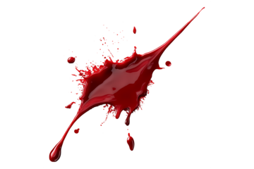 horror illustration abstract red paint splash, blood stain isolated on blank space. Blood spatter realistic vector background set. red blood  paint splashes set. Realistic set of blood splatter vector