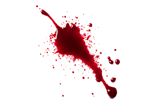 horror illustration abstract red paint splash, blood stain isolated on blank space. Blood spatter realistic vector background set. red blood  paint splashes set. Realistic set of blood splatter vector