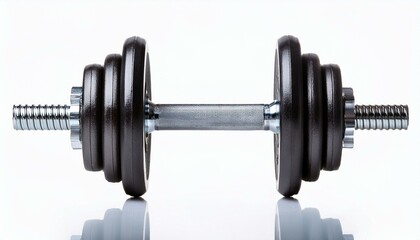 Adjustable weight dumbbell on white background