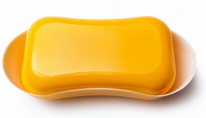 Yellow bar soap in dish