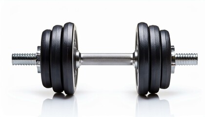 Black and chrome dumbbell