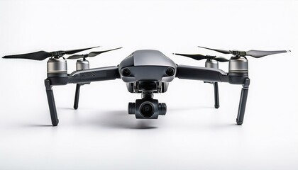 Black quadcopter drone with gimbal camera