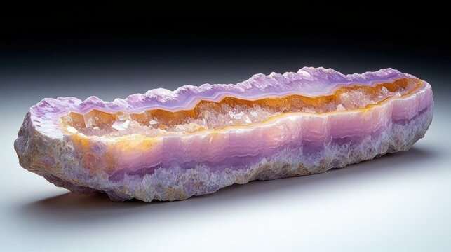 Long,  pink-and-gold  crystal  slab