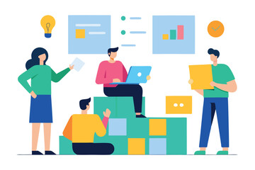 Financial Report and Investment Analysis – Flat Business Vector Scene