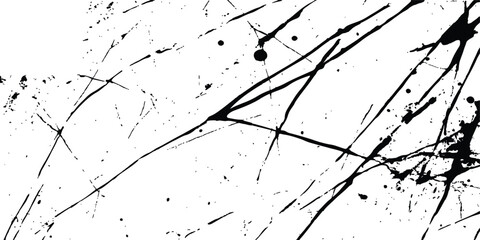 Abstract grunge splatter line pattern on white and transparent background. Abstract ink splatter pattern on a white background. Intricate designs of lines and dots in various sizes, creating a dynamic