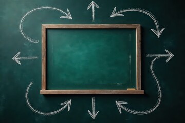 Chalkboard sketch of website wireframe, arrows , UX, graphic, web