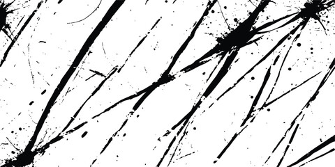Abstract grunge splatter line pattern on white and transparent background. Abstract ink splatter pattern on a white background. Intricate designs of lines and dots in various sizes, creating a dynamic
