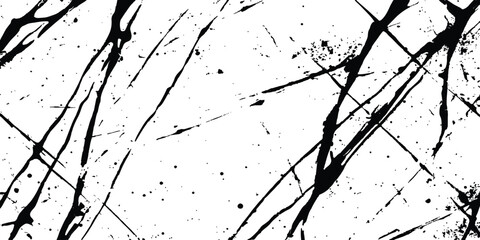 Abstract grunge splatter line pattern on white and transparent background. Abstract ink splatter pattern on a white background. Intricate designs of lines and dots in various sizes, creating a dynamic