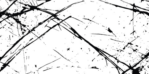 Abstract grunge splatter line pattern on white and transparent background. Abstract ink splatter pattern on a white background. Intricate designs of lines and dots in various sizes, creating a dynamic