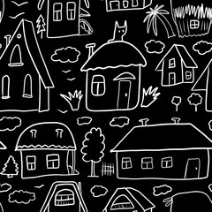 seamless pattern with houses