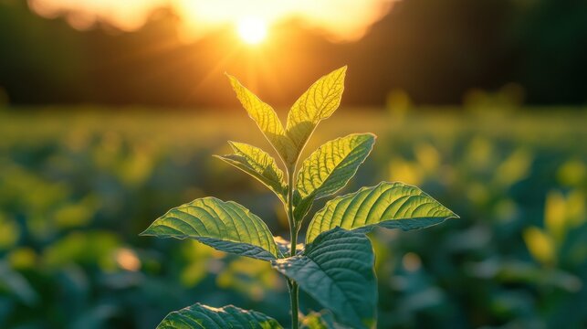 Sunlight on vibrant young leaves