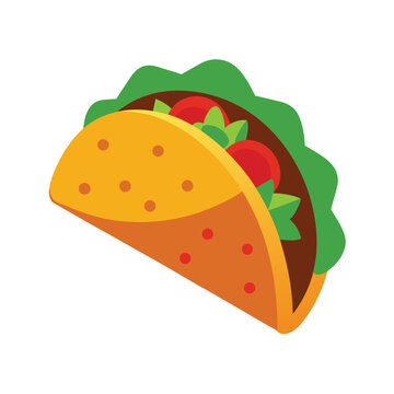 Naklejki Delicious Taco Illustration A vibrant, appetizing design of a classic taco