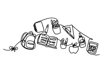 School Supplies Line Art Collection – Back to School Essentials