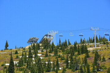 View from chairlift and gondola at Montana ski resort in Spring of 2025