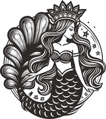 Fototapeta premium Mermaid fashion design silhouette