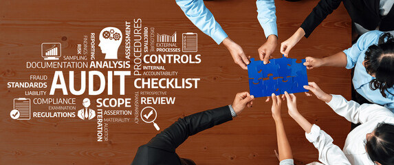 A team collaborates on audit procedures, focusing on compliance and analysis. They utilize a...