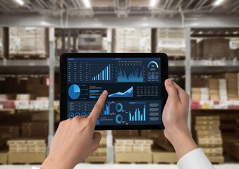 Business data dashboard provide business intelligence analytic for marketing strategy planning snugly with big data set to analyze customer demands and foreseeing business future