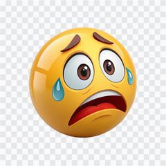 One Emotional 3D Emoji Face PNG | Expressive Reaction, Cartoon Mood Symbol