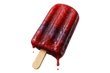 Refreshing fruit popsicle isolated on transparent background, summer treat