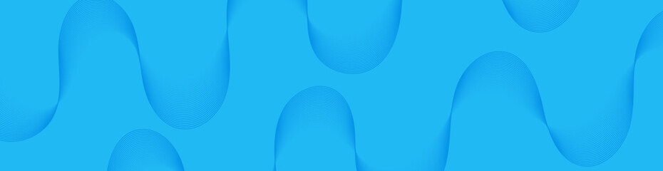 Abstract background with lines and waves. Web banner size. Element for design. Vector background for brochure, booklet, flyer, poster. Blue gradient