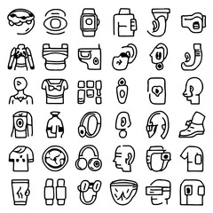 Vector line icon set for web design and business illustrations