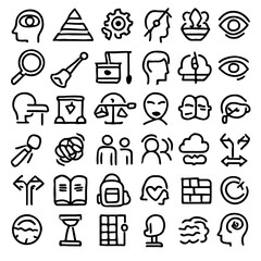 Black vector set of web and business communication icons for internet and office use
