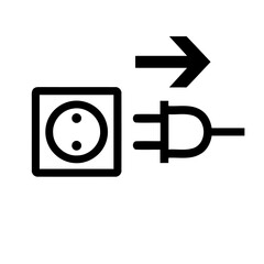 vector illustration of an electric plug and socket