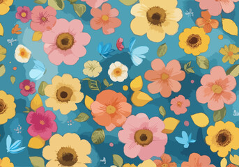 seamless background with flowers