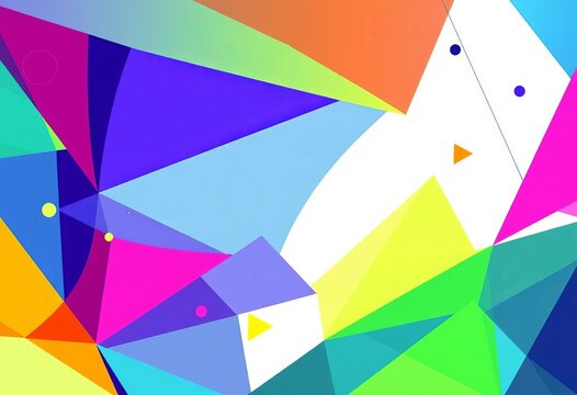 Modern abstract geometric shapes in vibrant corporate colors, Webinar,  online
