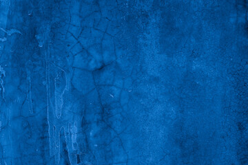 Old wall pattern texture cement blue dark abstract  blue color design are light with black gradient background.