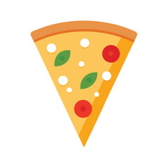 Delicious Pizza Slice A Tasty Treat of Cheese, Tomatoes, and Basil