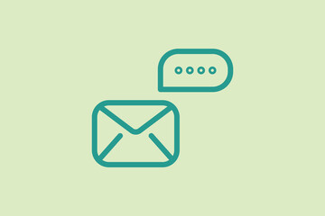 Message icon. icon related to UI elements. suitable for web site, app, user interfaces,element, printable etc. line icon style. simple vector design editable