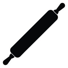 A Culinary Classic: The Simple Rolling Pin in Graphic Black and White. Food Preparation Made Easy